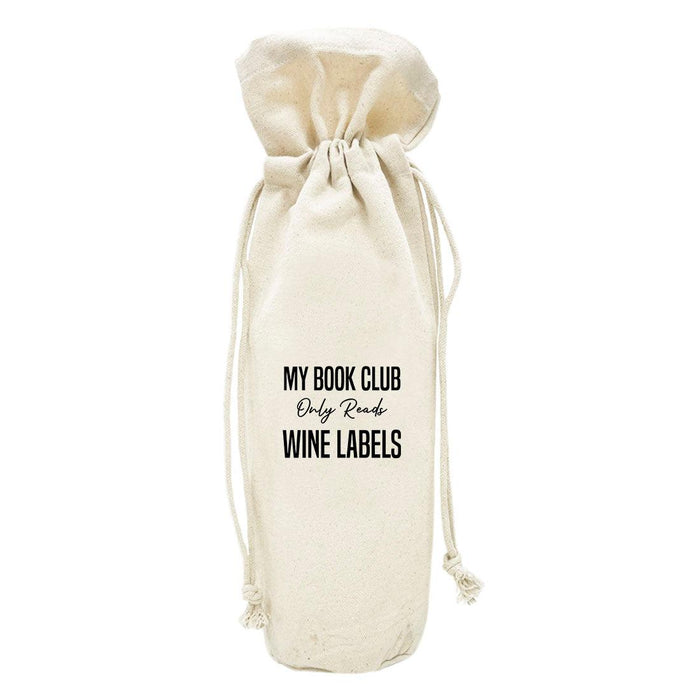 Mother's Day Canvas Wine Bag-Set of 1-Andaz Press-My Book Club Only Reads Wine Labels-