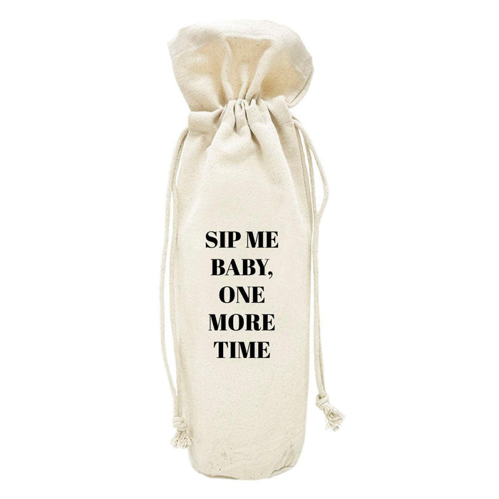 Mother's Day Canvas Wine Bag-Set of 1-Andaz Press-Sip Me Baby, One More Time-