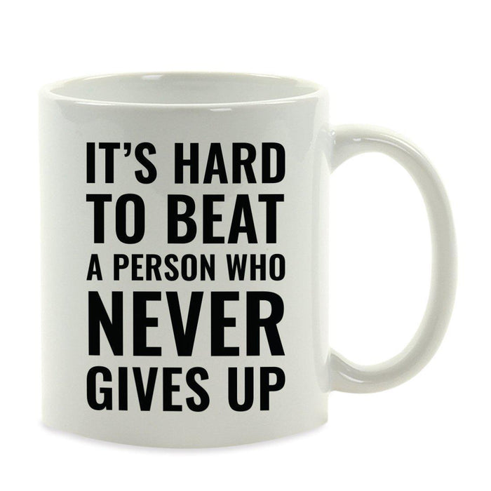 Motivational Coffee Mug-Set of 1-Andaz Press-It's Hard to Beat a Person who Never Gives up, Babe Ruth-