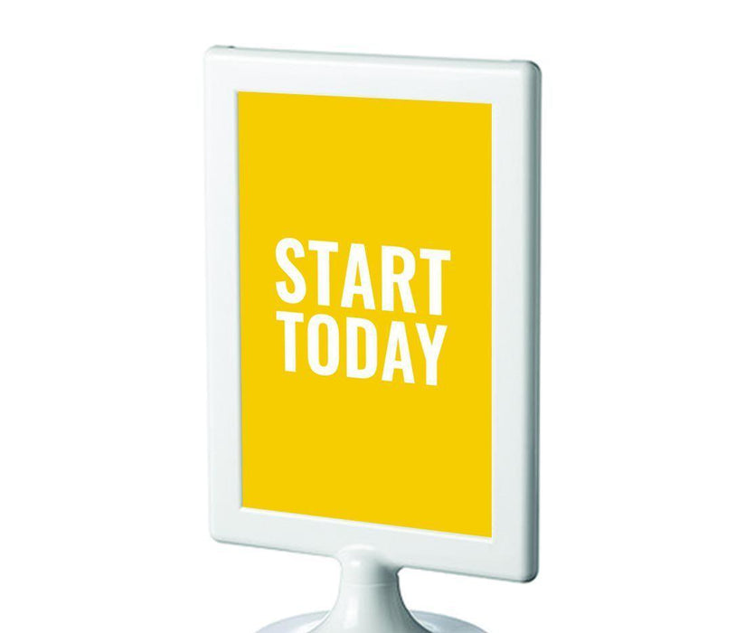 Motivational Framed Desk Art, Inspirational Quotes for Home Office-Set of 1-Andaz Press-Start Today-