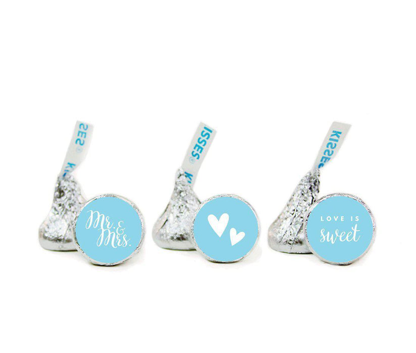 Mr. & Mrs. Hershey's Kisses Stickers-Set of 216-Andaz Press-Baby Blue-