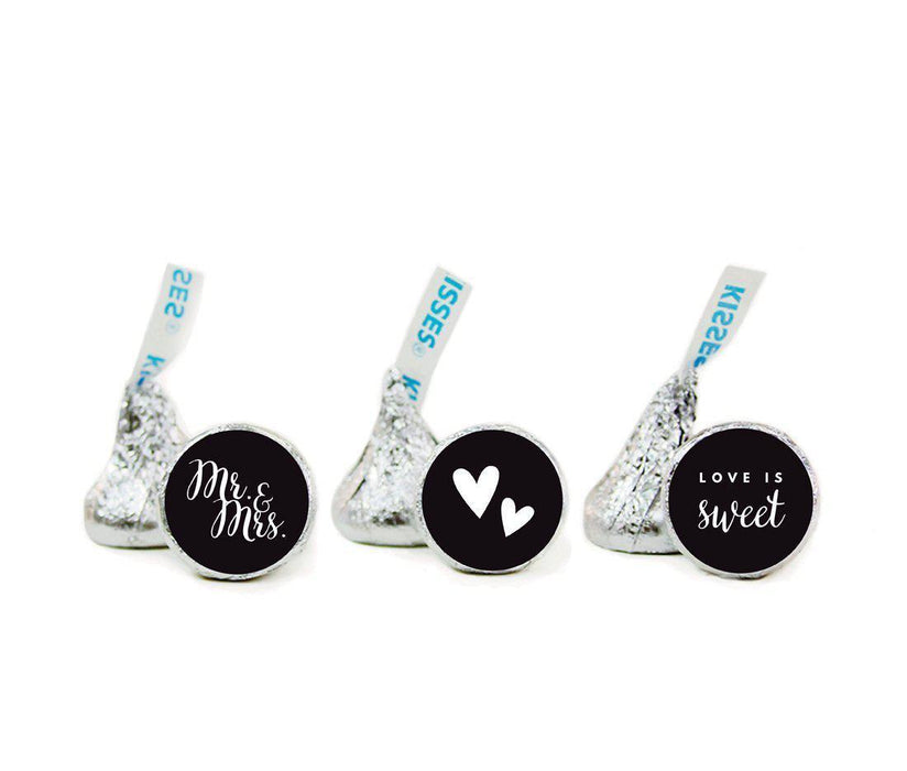 Mr. & Mrs. Hershey's Kisses Stickers-Set of 216-Andaz Press-Black-