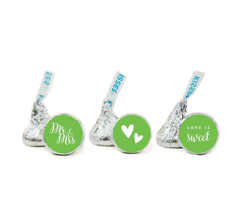 Mr. & Mrs. Hershey's Kisses Stickers-Set of 216-Andaz Press-Kiwi Green-