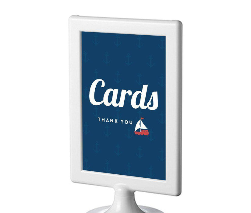 Nautical Ocean Adventure Wedding Framed Party Signs-Set of 1-Andaz Press-Cards Thank You-