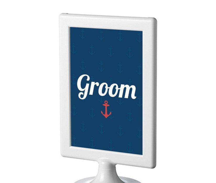 Nautical Ocean Adventure Wedding Framed Party Signs-Set of 1-Andaz Press-Groom-