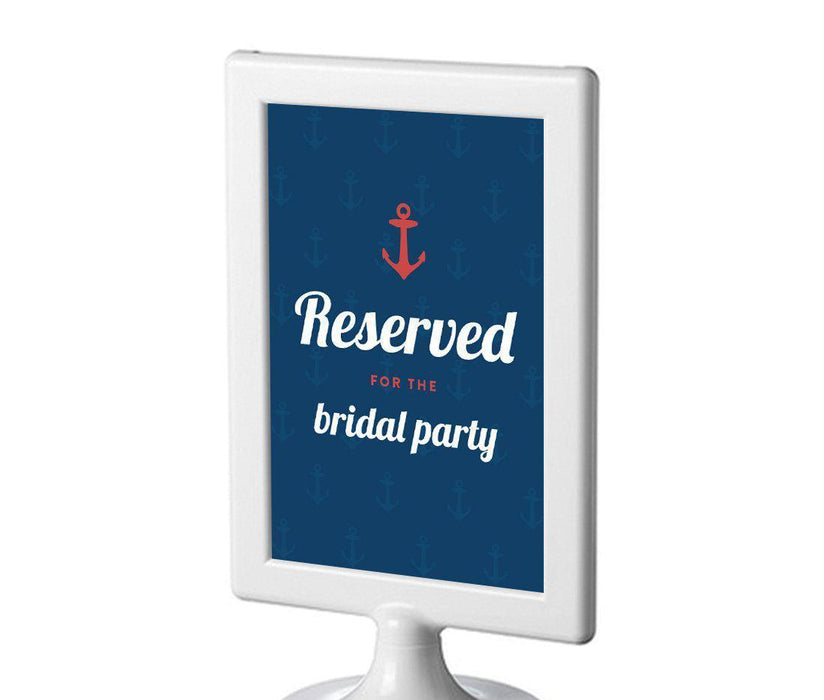 Nautical Ocean Adventure Wedding Framed Party Signs-Set of 1-Andaz Press-Reserved For The Bridal Party-