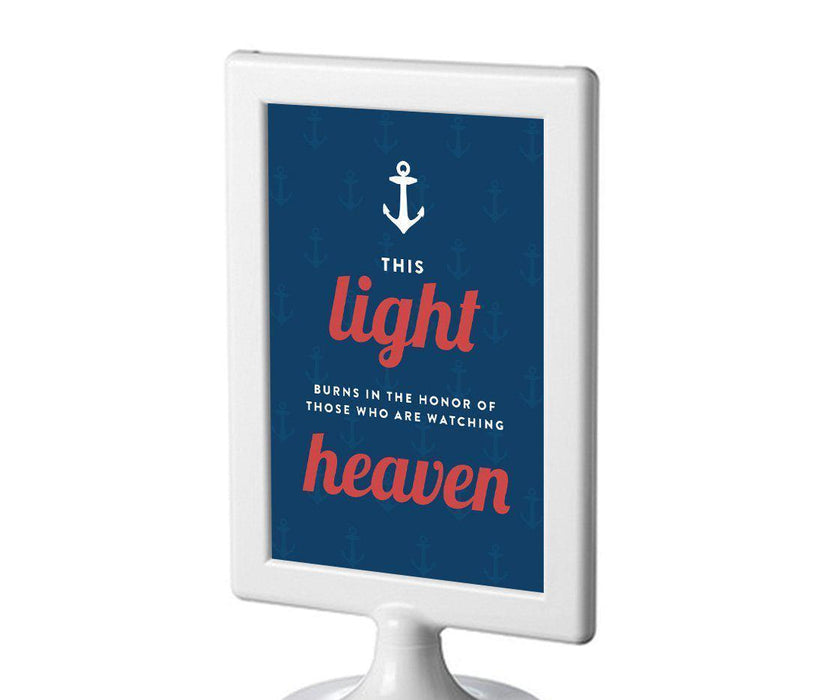 Nautical Ocean Adventure Wedding Framed Party Signs-Set of 1-Andaz Press-This Light Burns Memorial-