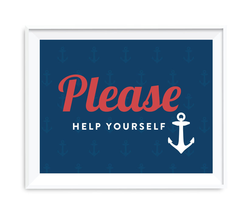 Nautical Ocean Adventure Wedding Party Signs-Set of 1-Andaz Press-Please Help Yourself-