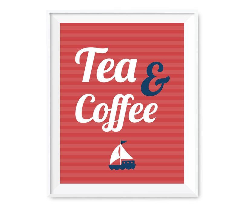 Nautical Ocean Adventure Wedding Party Signs-Set of 1-Andaz Press-Tea & Coffee-