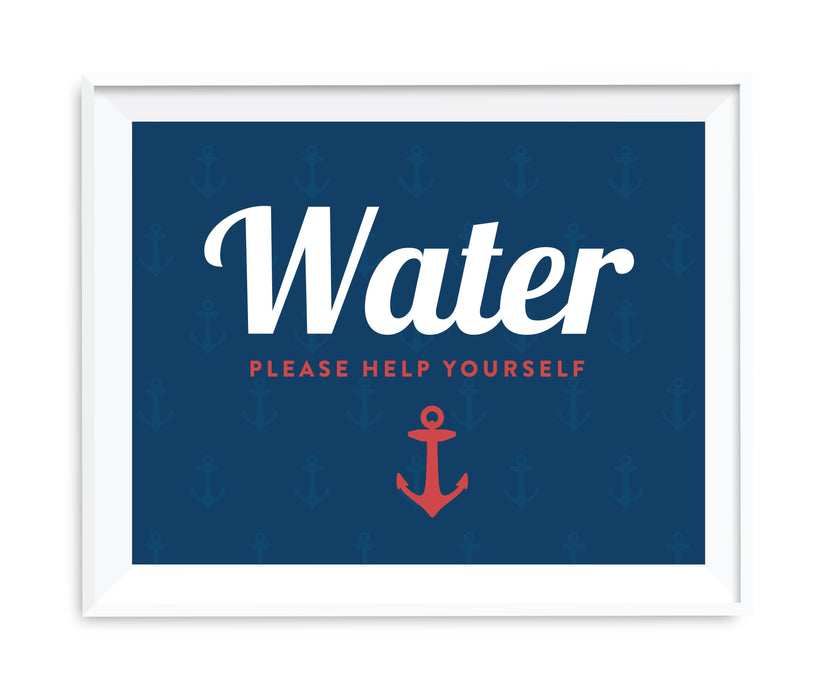 Nautical Ocean Adventure Wedding Party Signs-Set of 1-Andaz Press-Water-