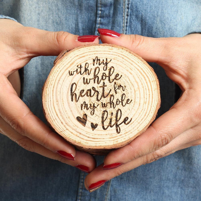 Oak Wood Engraved Ring Box-Set of 1-Koyal Wholesale-With My Whole Heart-