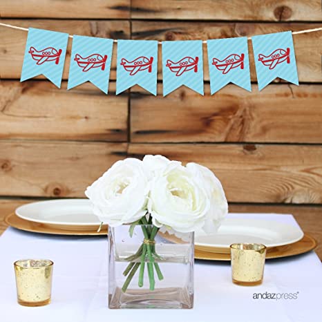 Pennant Party Banner Airplane-Set of 1-Andaz Press-