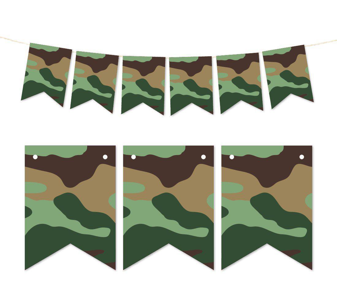 Pennant Party Banner Camouflage Print-Set of 1-Andaz Press-