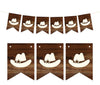 Pennant Party Banner Cowboy Hat-Set of 1-Andaz Press-Brown-