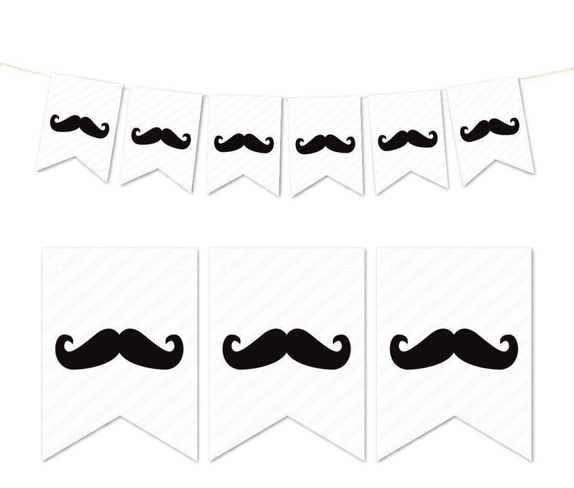 Pennant Party Banner Mustache-Set of 1-Andaz Press-Black-