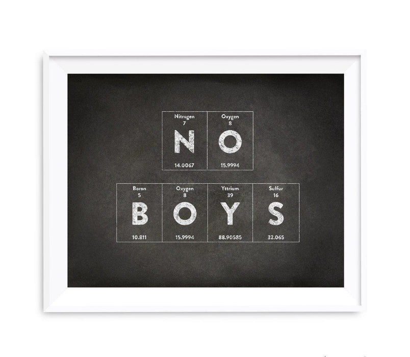 Periodic Table of Elements Vintage Chalkboard Wall Art Decor-Set of 1-Andaz Press-No Boys-