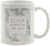Personalized Coffee Mug Gift Modern Gray Marble Box Heart Olivia & Mason Est.-Set of 1-Andaz Press-