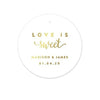Personalized Metallic Gold Ink Love is Sweet Round Circle Wedding Gift Tags-Set of 24-Andaz Press-