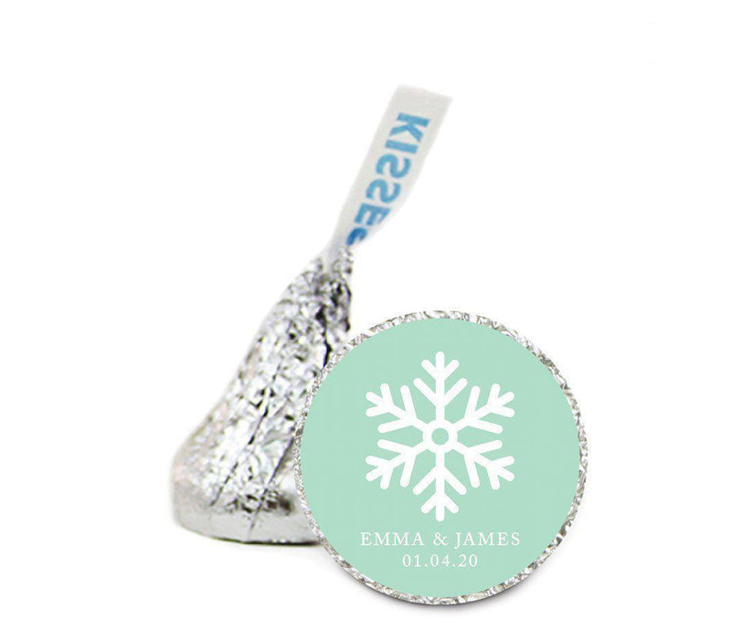 Personalized Wedding Hershey's Kisses Stickers, Motif-Set of 216-Andaz Press-Snowflake-