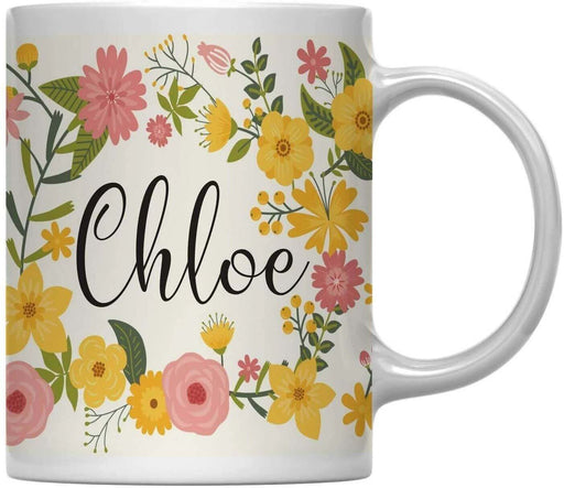 Personalized Wedding Party Coffee Mug Gift Vintage Bohemian Floral Flowers-Set of 1-Andaz Press-