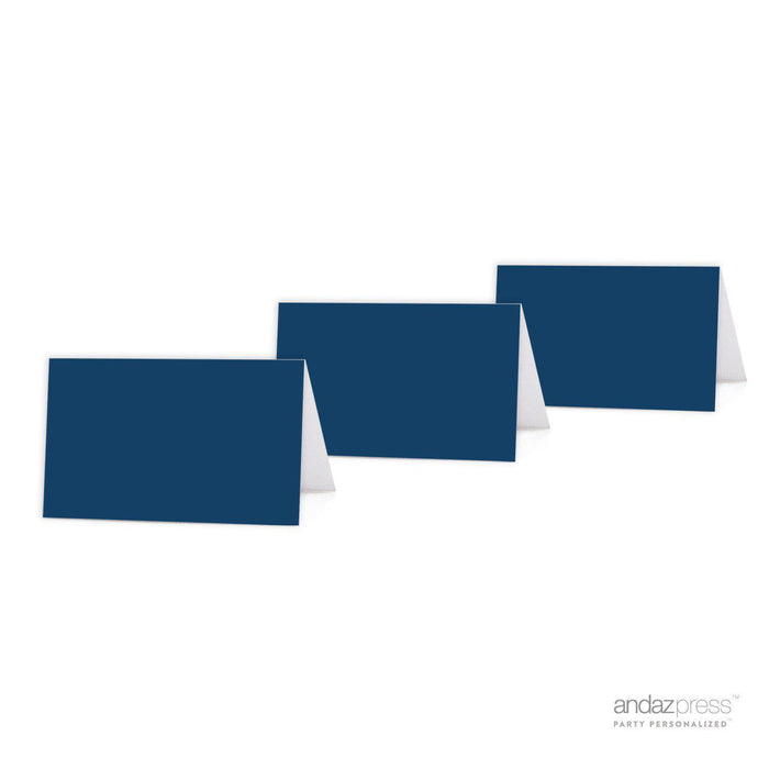 Pick Your Color Blank Table Tent Printable Place Cards-Set of 20-Andaz Press-Navy Blue-