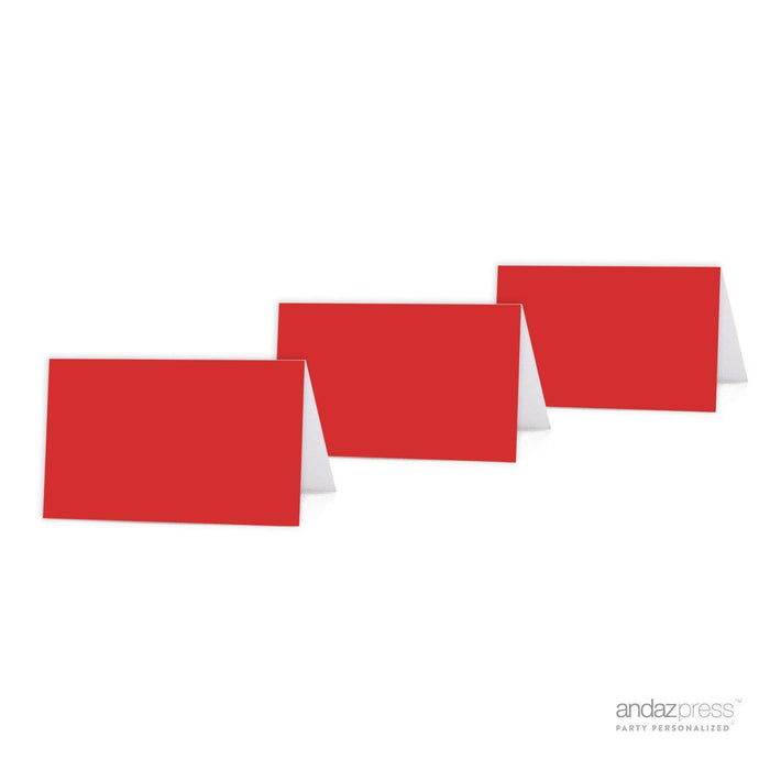 Pick Your Color Blank Table Tent Printable Place Cards-Set of 20-Andaz Press-Red-