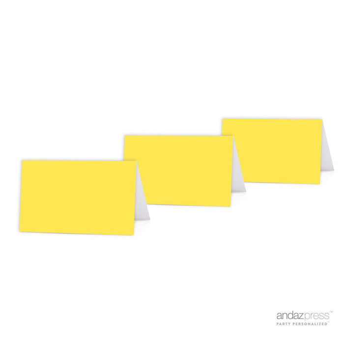 Pick Your Color Blank Table Tent Printable Place Cards-Set of 20-Andaz Press-Yellow-