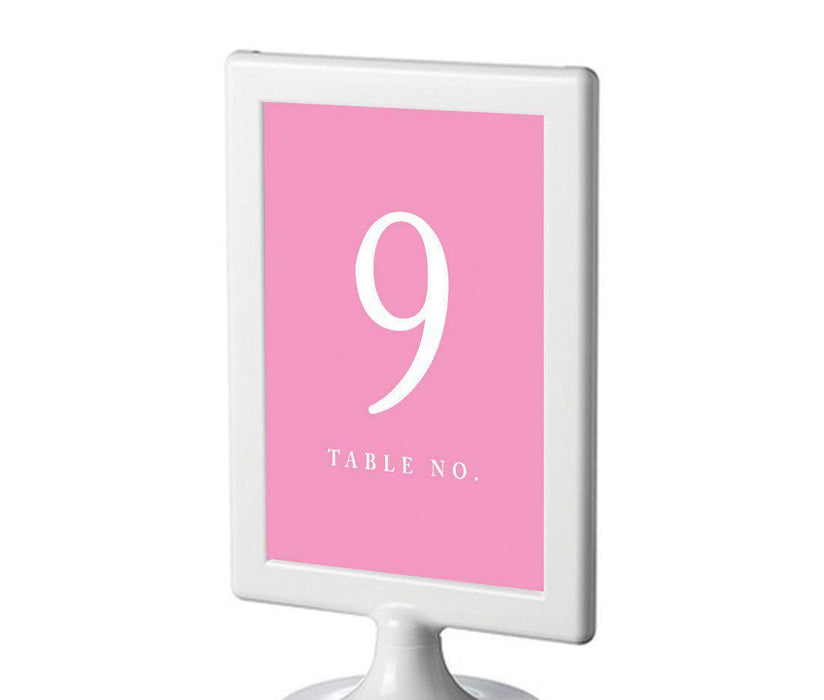 Pick Your Color Framed Double-Sided DIY Table Numbers-Set of 8-Andaz Press-Bubblegum Pink-9-16-