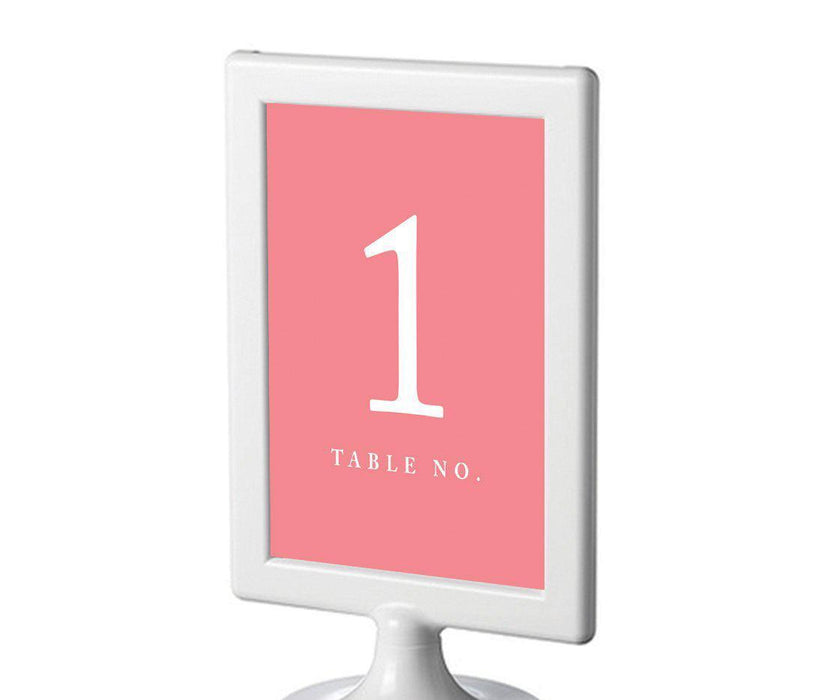 Pick Your Color Framed Double-Sided DIY Table Numbers-Set of 8-Andaz Press-Coral-1-8-