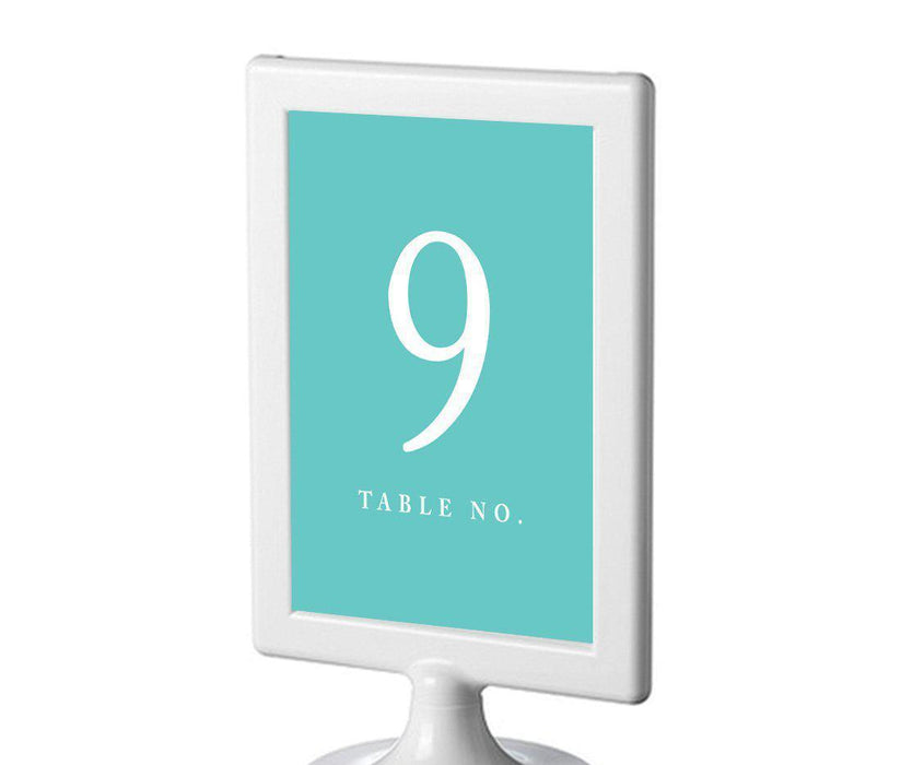 Pick Your Color Framed Double-Sided DIY Table Numbers-Set of 8-Andaz Press-Diamond Blue-9-16-