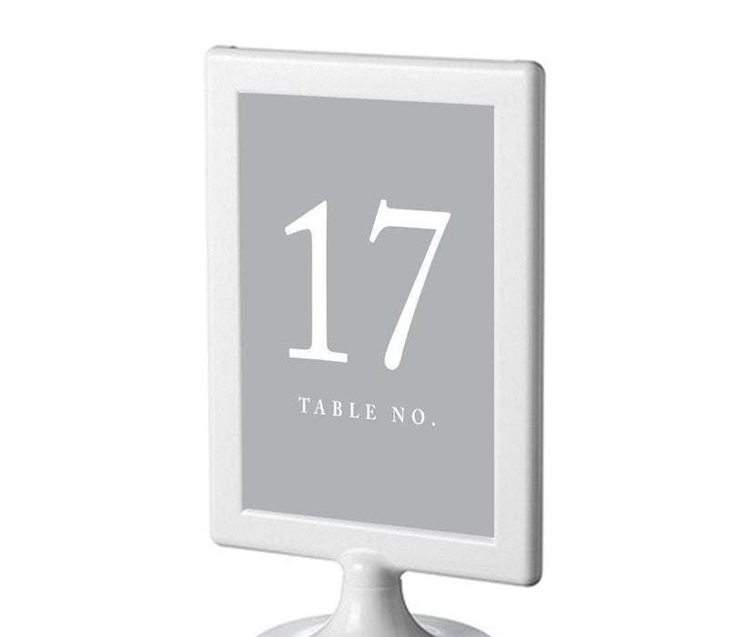 Pick Your Color Framed Double-Sided DIY Table Numbers-Set of 8-Andaz Press-Gray-17-24-
