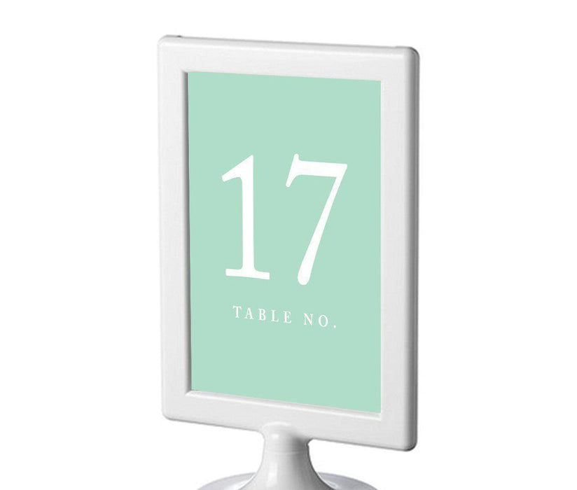 Pick Your Color Framed Double-Sided DIY Table Numbers-Set of 8-Andaz Press-Mint Green-17-24-