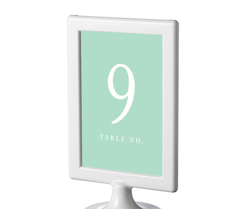 Pick Your Color Framed Double-Sided DIY Table Numbers-Set of 8-Andaz Press-Mint Green-9-16-
