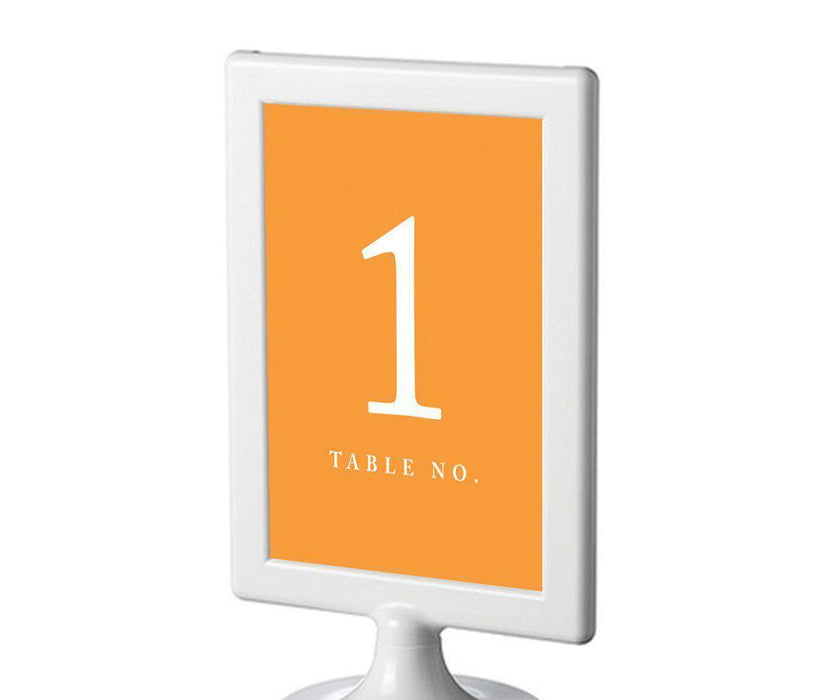 Pick Your Color Framed Double-Sided DIY Table Numbers-Set of 8-Andaz Press-Orange-1-8-