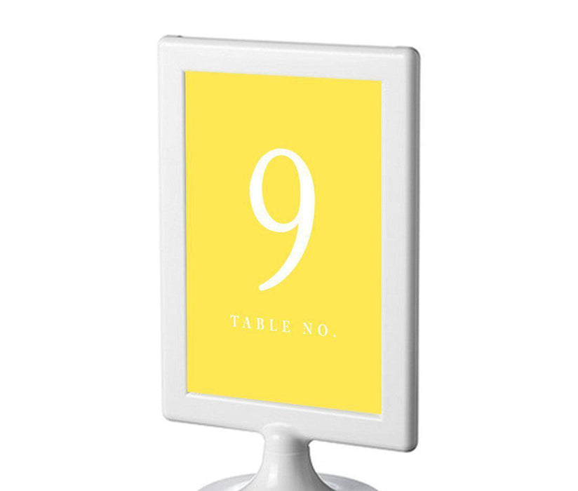 Pick Your Color Framed Double-Sided DIY Table Numbers-Set of 8-Andaz Press-Yellow-9-16-
