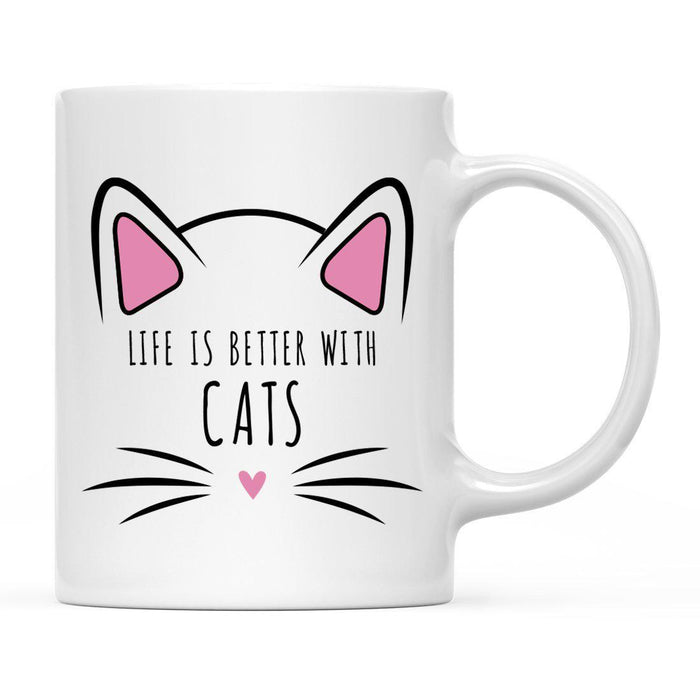 Pink Cat Svg Ceramic Coffee Mug-Set of 1-Andaz Press-Better-