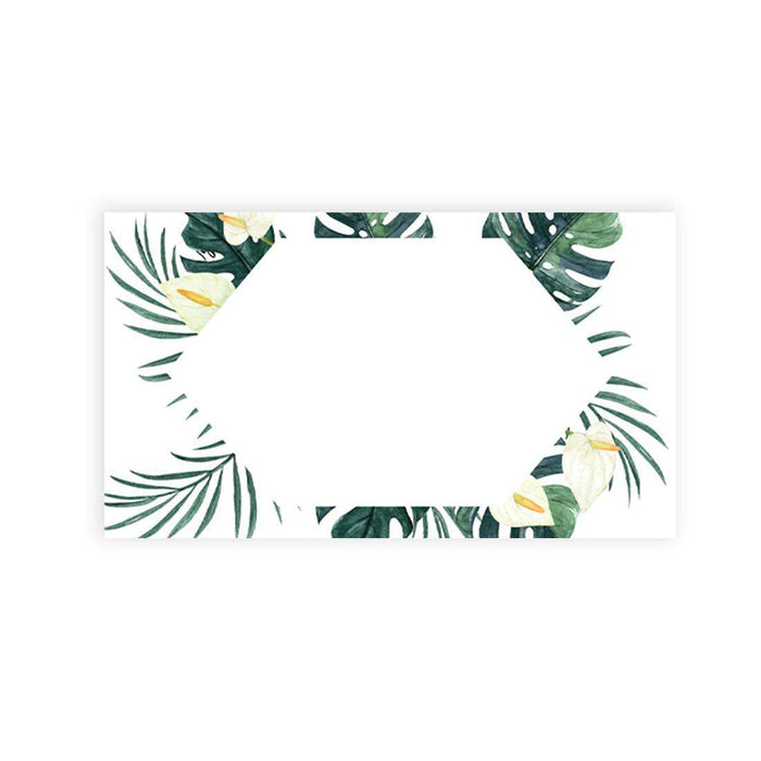 Place Cards for Wedding Party Tables, Seating Name Place Cards, Wedding Decorations Design 1-Set of 60-Andaz Press-Tropical Geometric Monstera Palms-