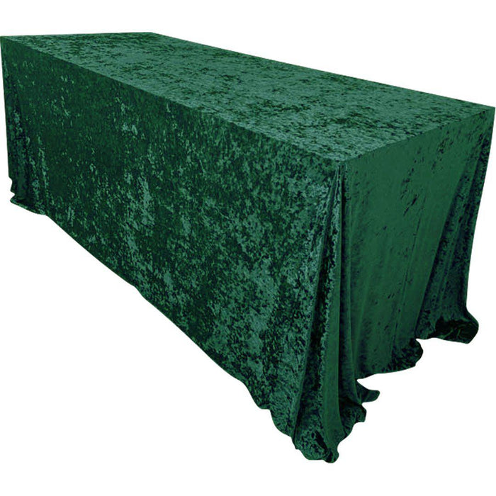 Premium Crushed Velvet Rectangle Tablecloth, 90 x 156 Inch-Set of 1-Koyal Wholesale-Emerald Green-