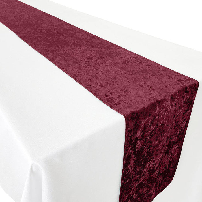 Premium Crushed Velvet Table Runner, 12 x 108 inch-Set of 1-Koyal Wholesale-Champagne-