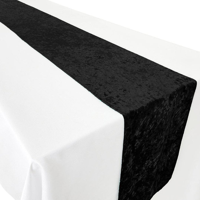 Premium Crushed Velvet Table Runner, 12 x 108 inch-Set of 1-Koyal Wholesale-Champagne-