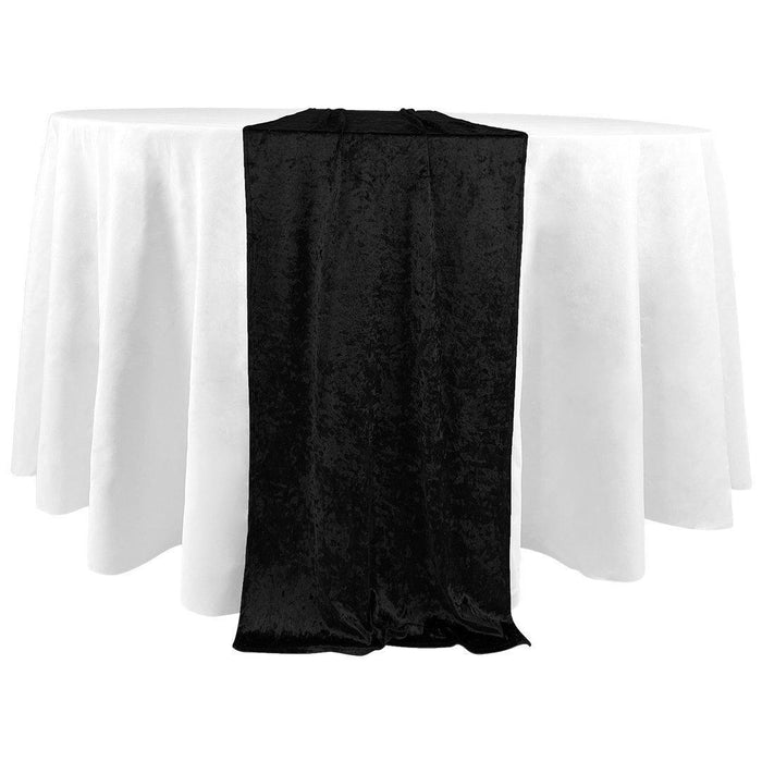 Premium Crushed Velvet Table Runner, 12 x 108 inch-Set of 1-Koyal Wholesale-Champagne-