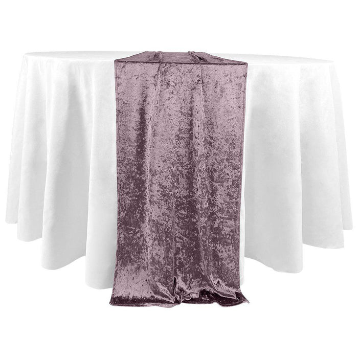 Premium Crushed Velvet Table Runner, 12 x 108 inch-Set of 1-Koyal Wholesale-Champagne-