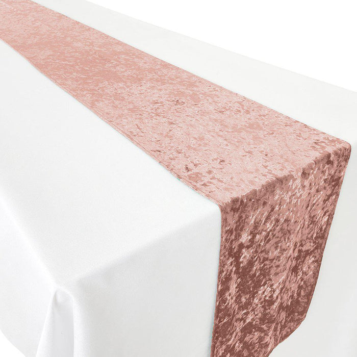 Premium Crushed Velvet Table Runner, 12 x 108 inch-Set of 1-Koyal Wholesale-Champagne-