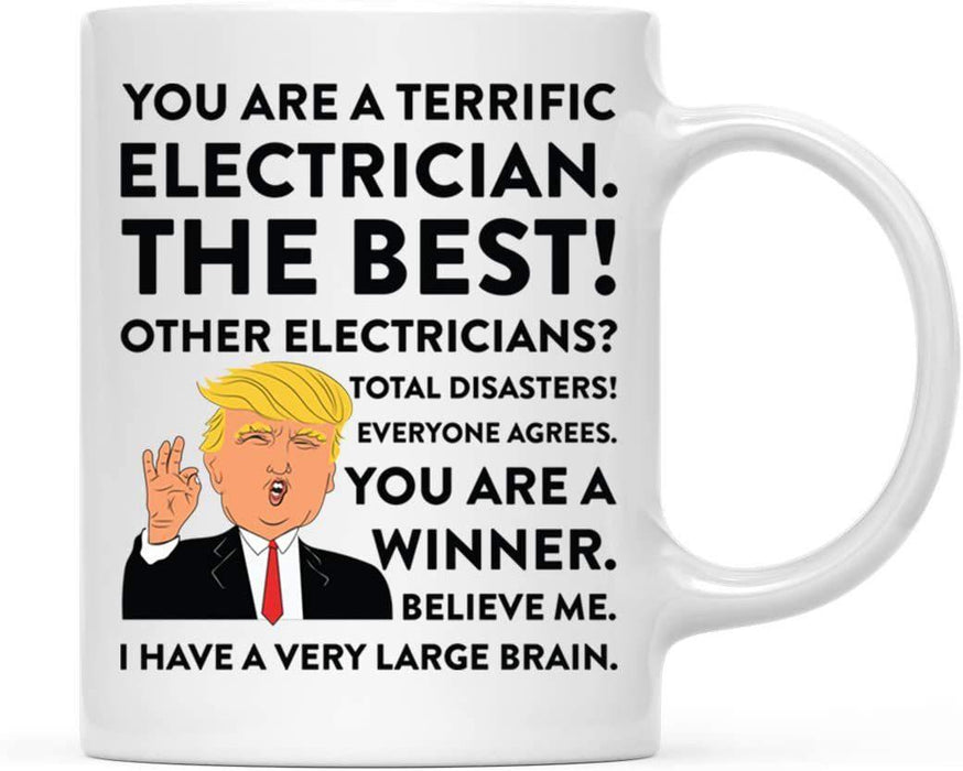 President Donald Trump Terrific Career Ceramic Coffee Mug Collection 2-Set of 1-Andaz Press-Electrician-