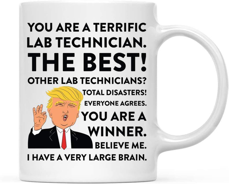 President Donald Trump Terrific Career Ceramic Coffee Mug Collection 2-Set of 1-Andaz Press-Lab Technician-