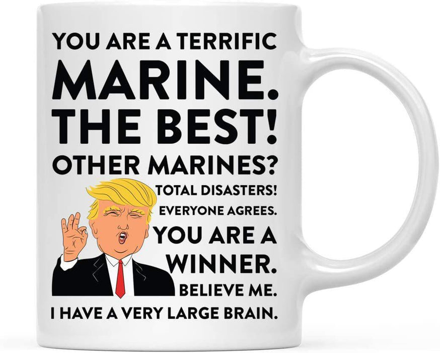 President Donald Trump Terrific Career Ceramic Coffee Mug Collection 2-Set of 1-Andaz Press-Marine-