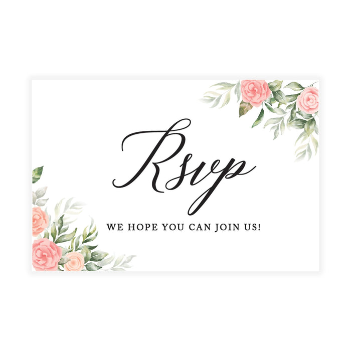 RSVP Postcards for Wedding Cardstock Response Reply Cards-Set of 56-Andaz Press-Coral Watercolor Florals-