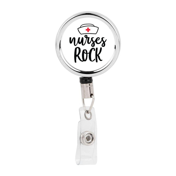 Retractable Badge Reel Holder With Clip, Chaos Coordinator Designs-Set of 1-Andaz Press-Nurses Rock-