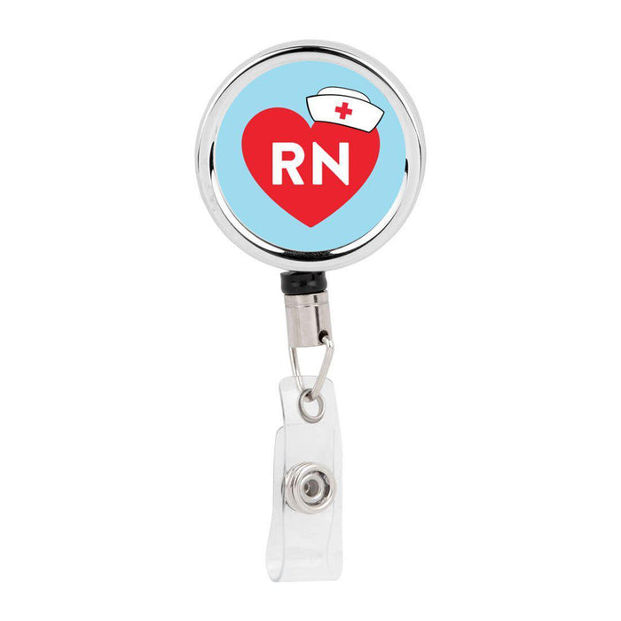 Retractable Badge Reel Holder With Clip, Chaos Coordinator Designs-Set of 1-Andaz Press-RN Heart Cap-