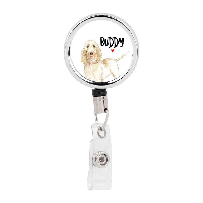 Retractable Badge Reel Holder With Clip, Custom Name Pet Dog Lover Collection 2-Set of 1-Andaz Press-Siberian Husky-